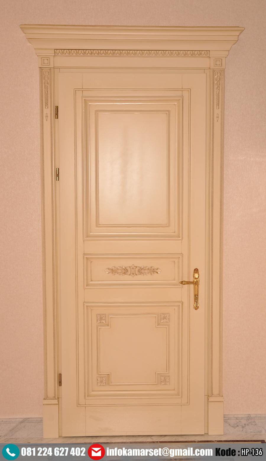 Pintu Kamar Klasik Mewah Warna Ivory HP-136
