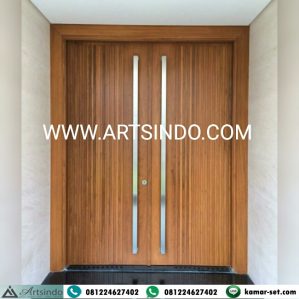 Pintu Minimalis Kayu Jati Blora Motif Salur