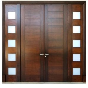 Pintu Kupu Tarung Minimalis Kayu Jati Panil Kaca Jendela Sambu