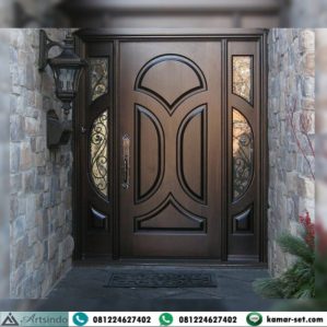 Pintu Utama Single Jati 2 Jendela Klasik