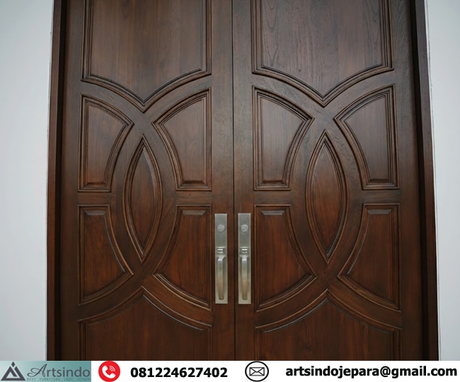 Detail Pintu Kayu Jati 2 Daun Panil