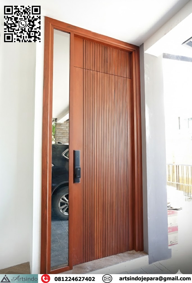 Pintu Rumah Estetik Minimalis Kayu Jati