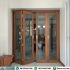Pintu Kaca Frame Kayu Jati Lipat Roda Geser