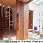 Pintu Minimalis Motif Labirin CNC Jati Super