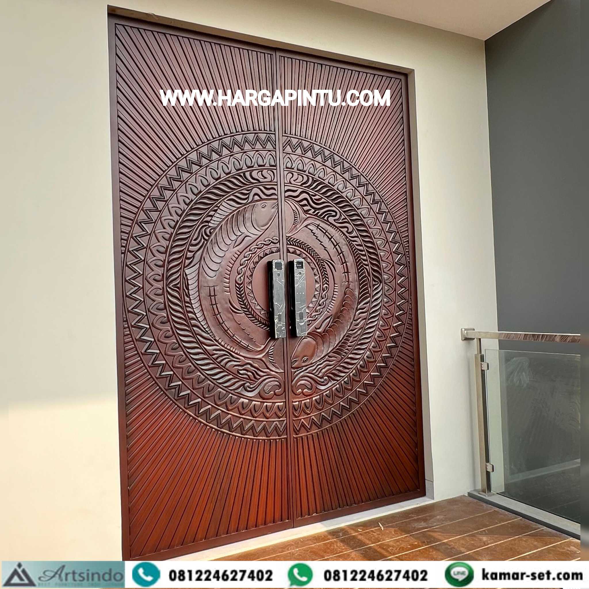 Pintu Rumah Mewah Kayu Jati Super Tebal 8 CM