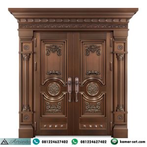 Pintu Kayu Jati Mewah Klasik Ukir Eropa Nuvanta