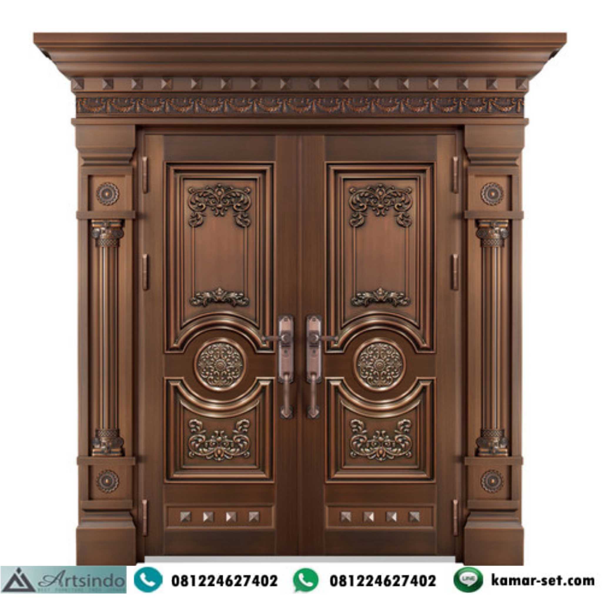 Pintu Kayu Jati Mewah Klasik Ukir Eropa Nuvanta