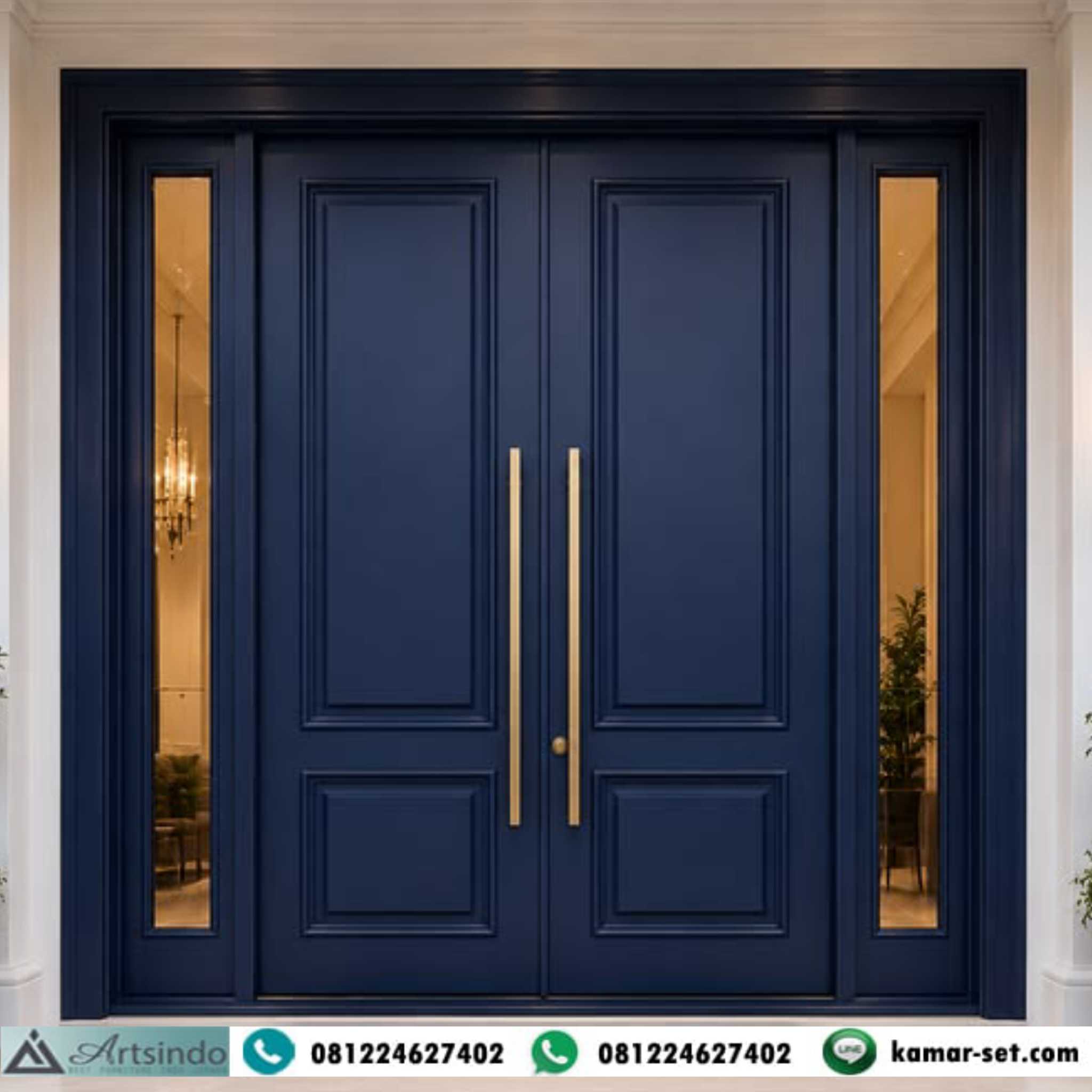 model pintu utama minimalis mewah kayu jati
