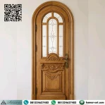 Pintu Klasik Kayu Jati Heritage Arch Kaca Patri