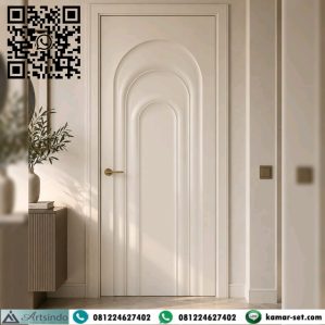 Pintu Rumah Mewah Modern Motif Lengkungan Embos CNC